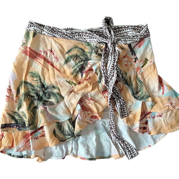 AGUA BENDITA SKIRT Wrap Vienna Luau Mini ONE SIZE Cover Up - Picture 1 of 6